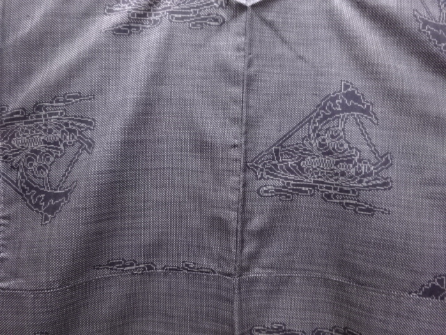  船模様織り出し本場泥大島紬着物(5マルキ)